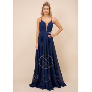 BEAUTIFUL DRESS-R416-NAVY BLUE